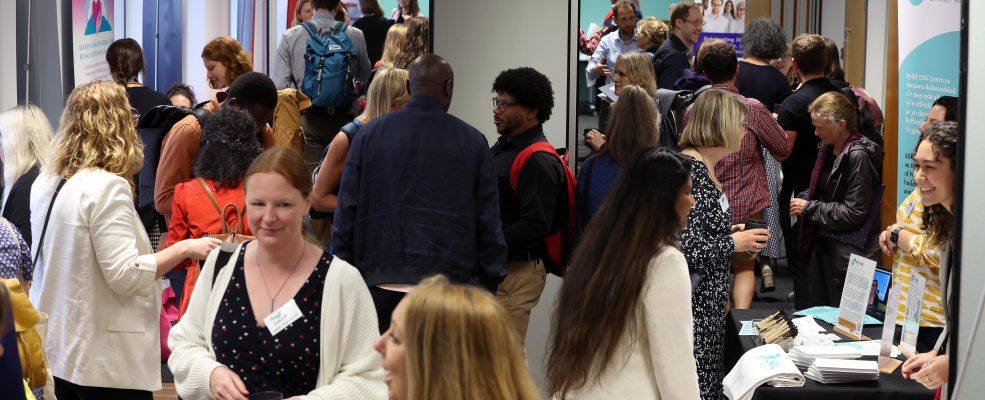 Delegates viewing exhibitor stands at the WISERD Annual Conference 2024.