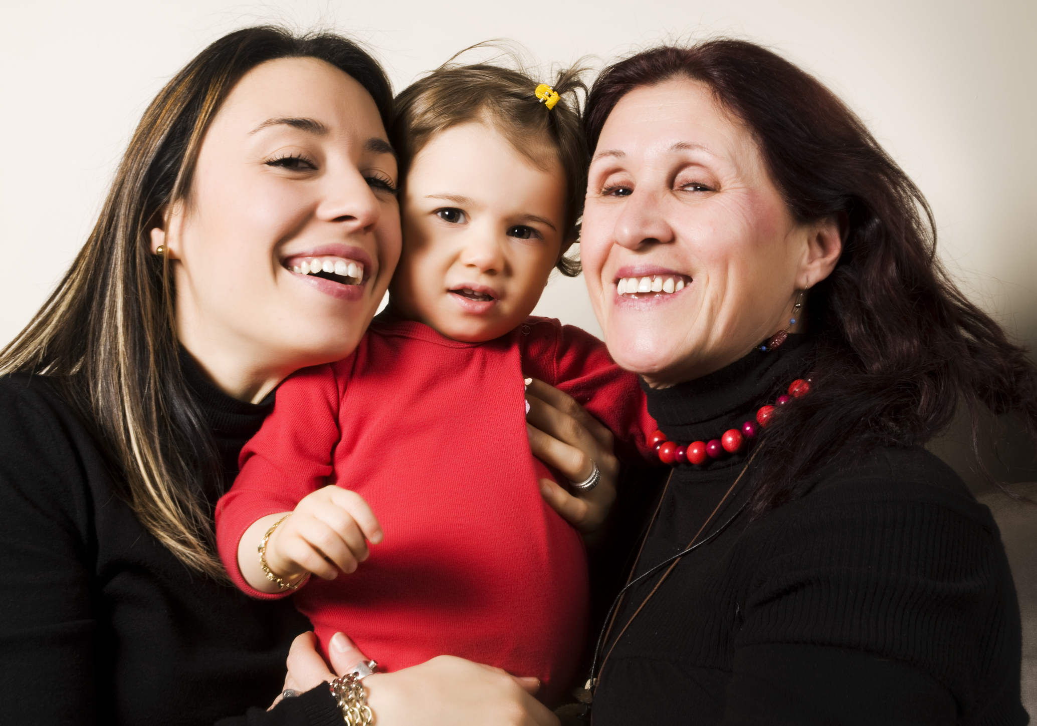 Three generations of a family, daughter, granddaughter and grandmother