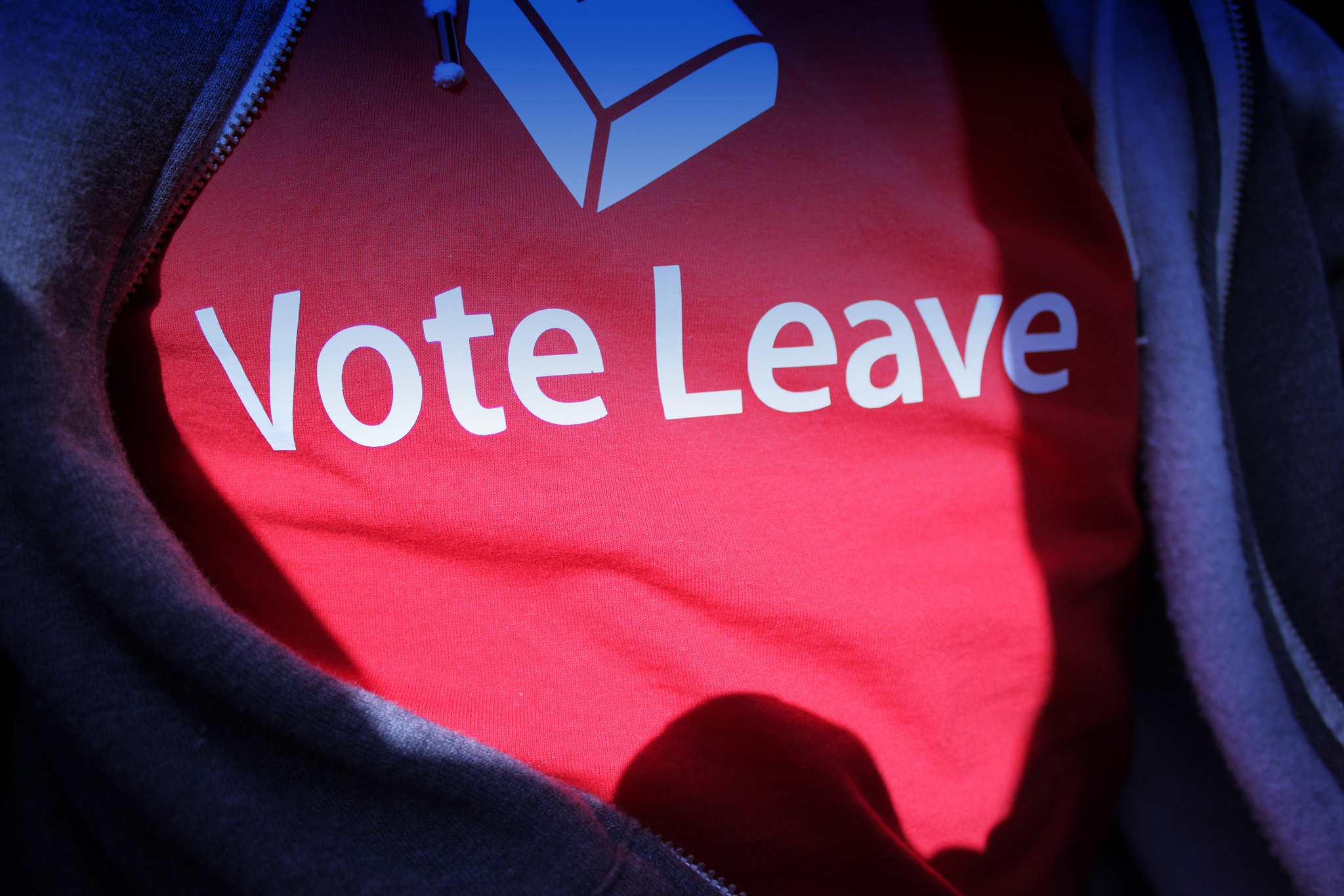 Someone wearing a Vote Leave t-shirt