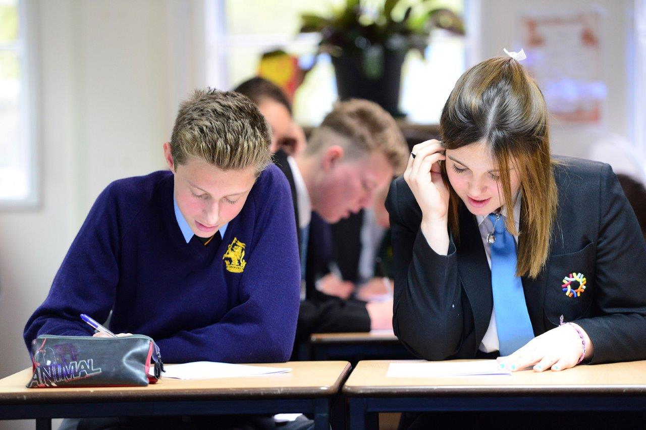 Six form students studying
