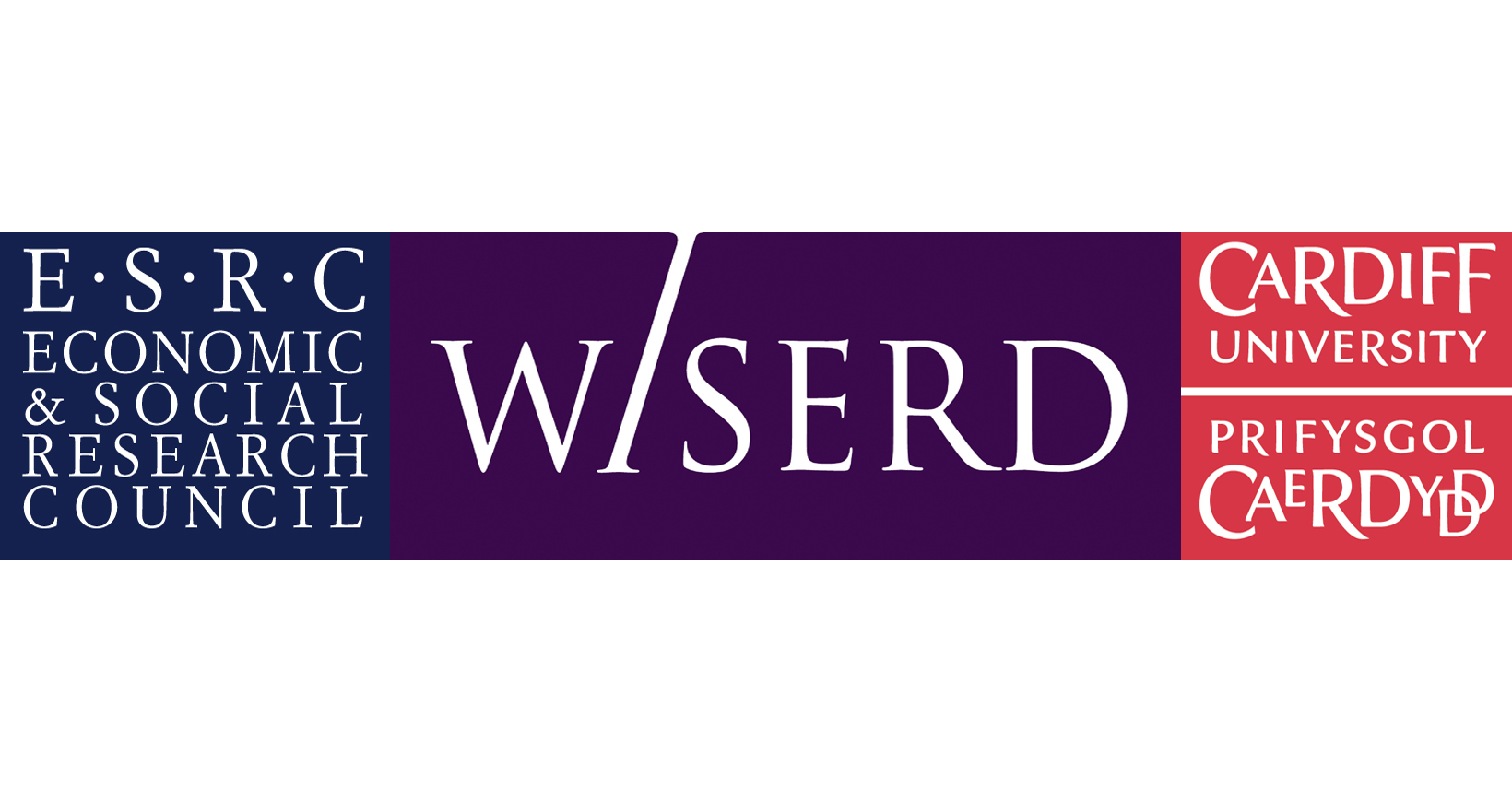 Logos for ESRC, WISERD and Cardiff University