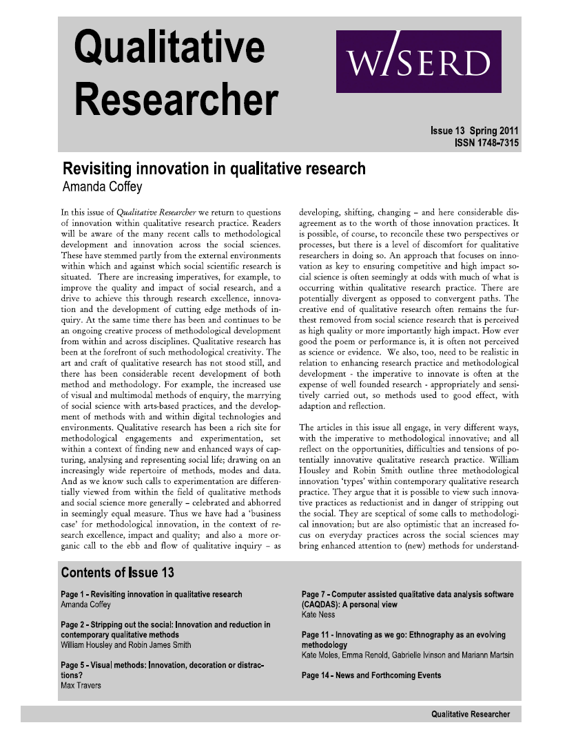 Qualitative Researcher 13(Spring 2011)