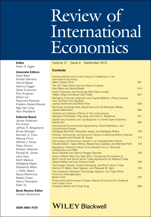 Review of International Economics 21(4)