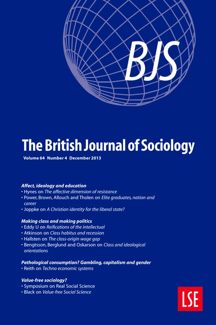 British Journal of Sociology 64(4)