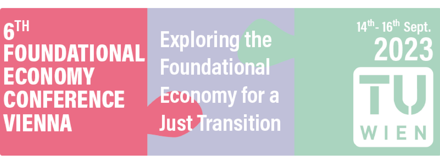 6th Foundational Economy Conference - banner with name and date of conference