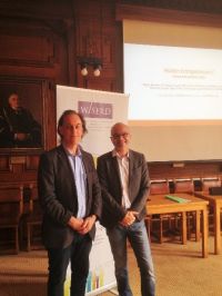 Professors Paul Chaney and Filippo Barbera presenting