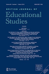 British Journal of Educational Studies 66(1) cover