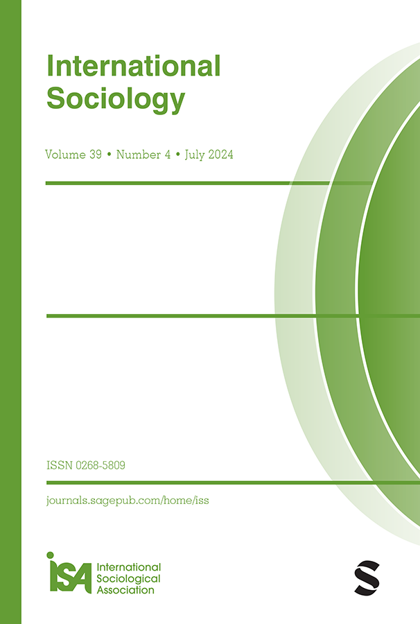 The front cover of the journal: International Sociology