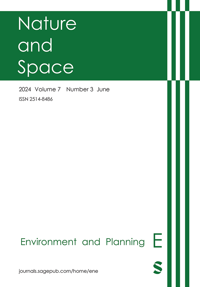 Front cover of Environment and Planning E: Nature and Space Journal, Volume 7, Issue 3