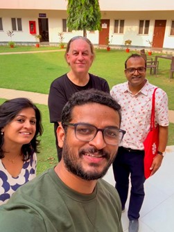 The research team comprises (L-R, front) Dr Reenu Punnoose (Indian Institute of Technology Palakkad) and Dr Muhammed Haneefa (Indian Institute of Technology Jammu), and (L-R, back) Paul Chaney (Emeritus Professor, Wales Institute of Social, Economic Research and Data, Cardiff University) and Professor Sarbeswar Sahoo (Indian Institute of Technology Delhi).