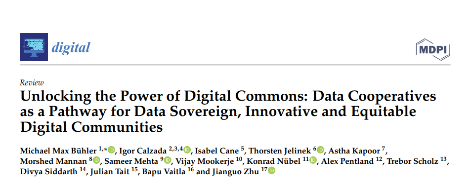 Unlocking the Power of Digital Commons: Data Cooperatives as a Pathway for Data Sovereign, Innovative and Equitable Digital Communities