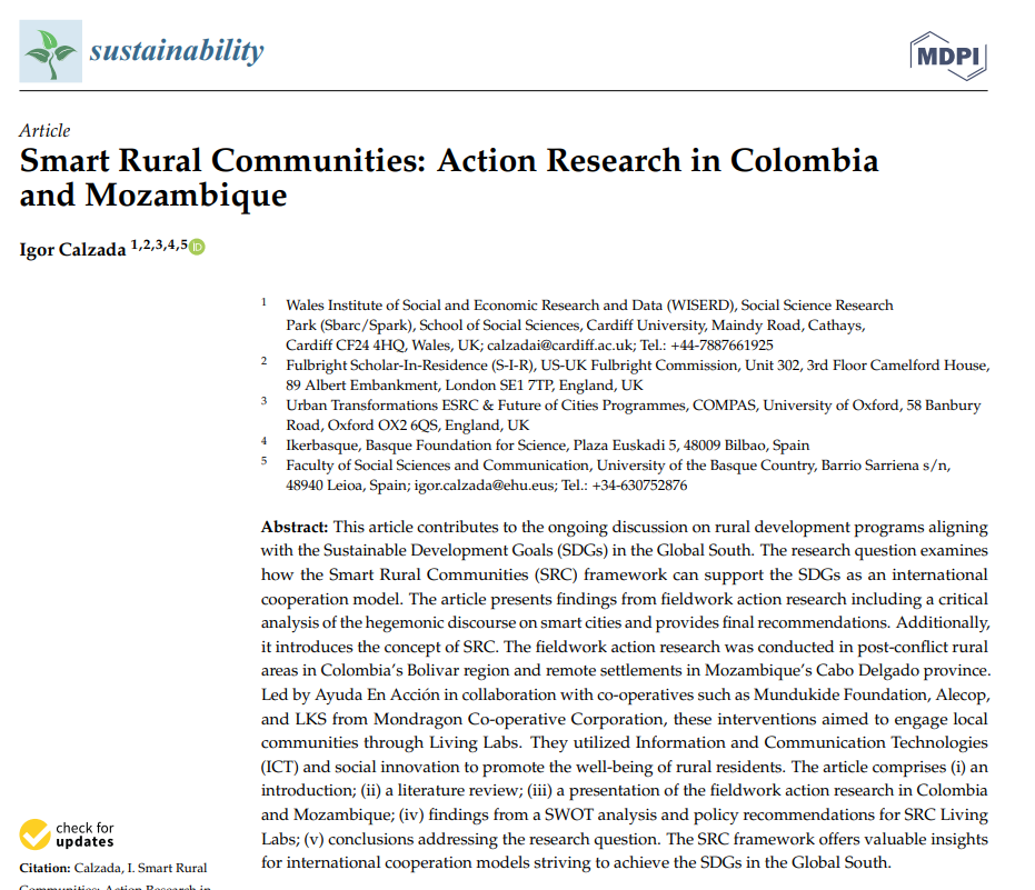 Smart Rural Communities: Action Research in Colombia and Mozambique