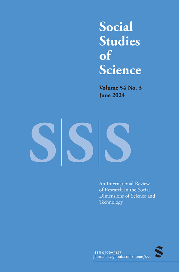 Social Studies of Science, Volume 54, Number 3 front cover