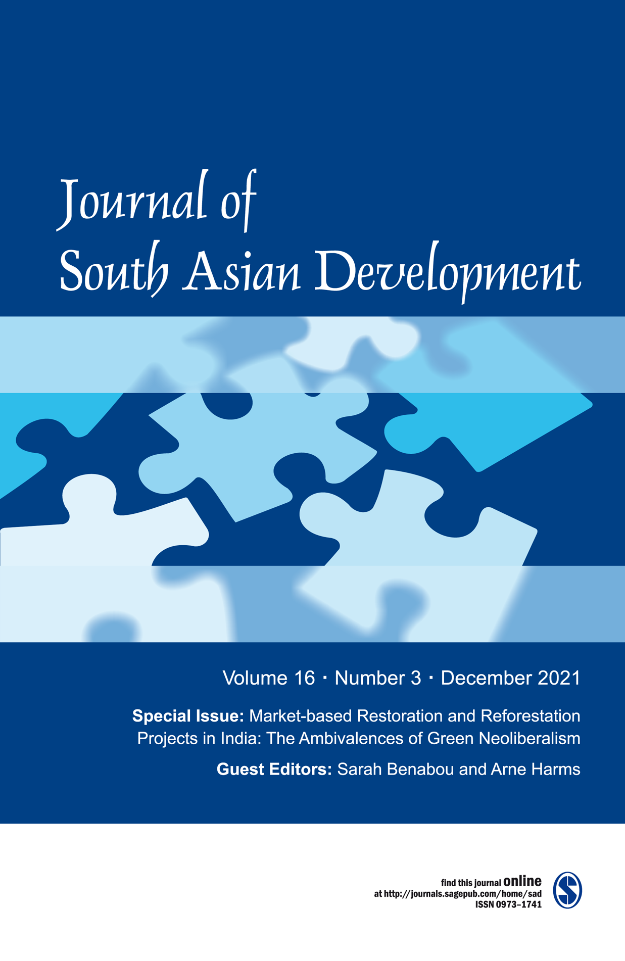 Journal of South Asian Development 16(3) cover
