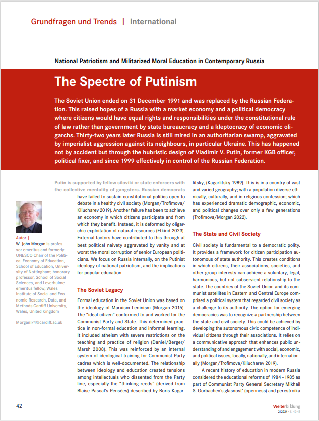 A cover of The Spectre of Putinism by W. John Morgan