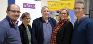 Dr Rhys Dafydd Jones, Dr Elin Royles, Professor Michael Woods, Professor Elin Haf Gruffydd Jones and Professor Rhys Jones