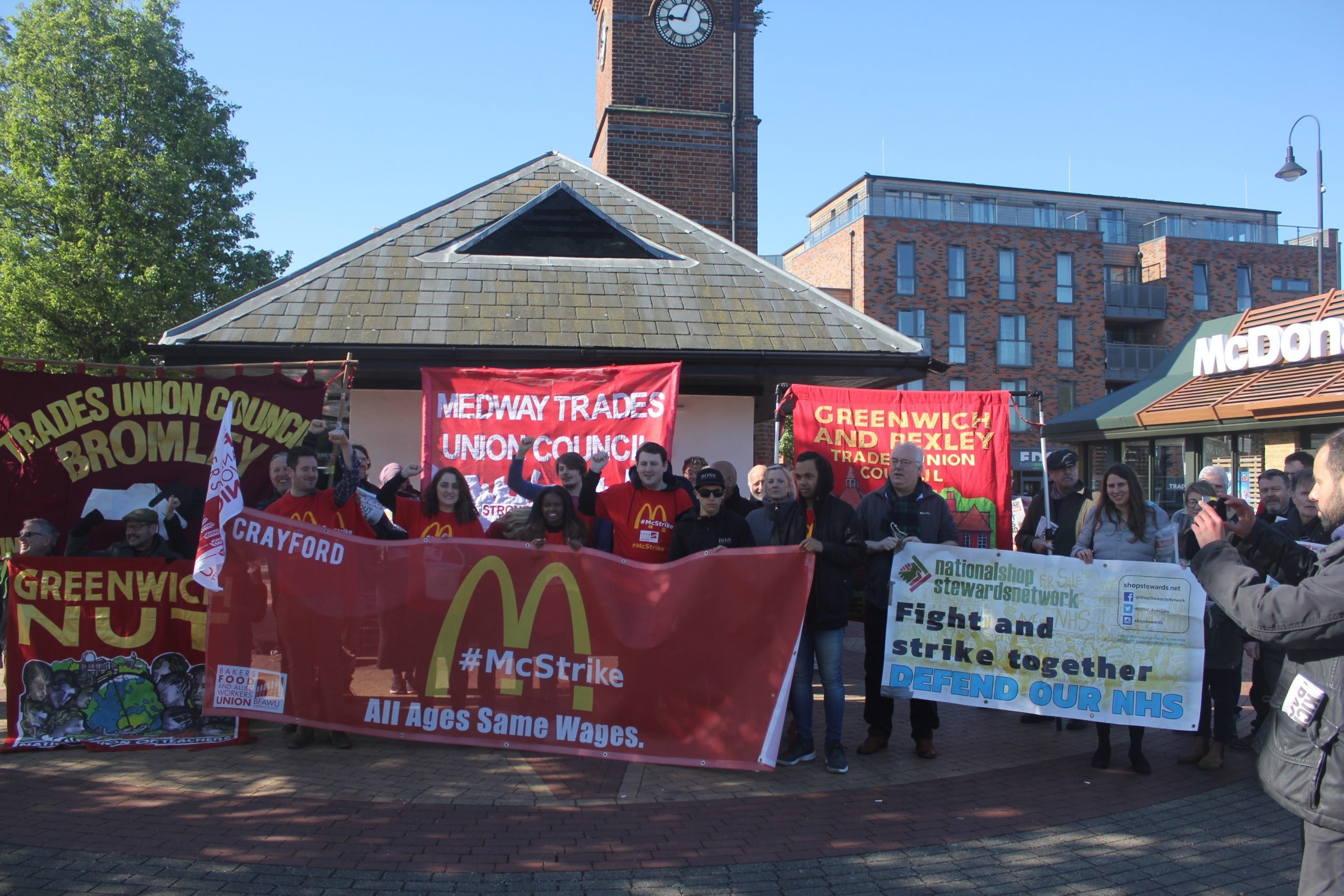 The McStrike picket line at Crayford