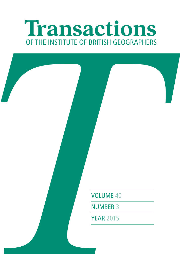 Transactions of the Institute of British Geographers journal cover