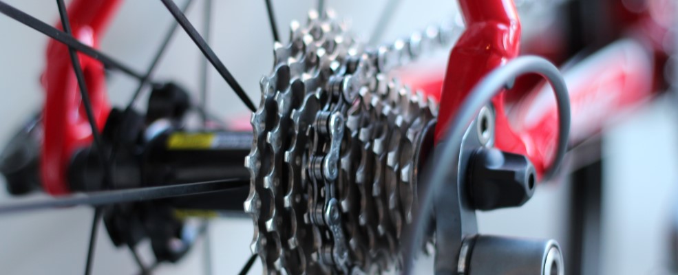 Close-up of bike gears